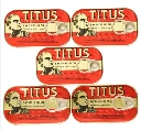 Sardines Titus, conservées dans de l'huile végétale, paquet de 5