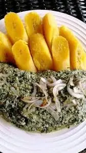 [RPC005] Ndole and boiled plantain (yellow) Pre-Cooked and Frozen