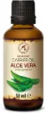 Huile d'aloe vera 50 ml - Extrait de feuille d'aloe barbadensis - Pure et naturelle - Cheveux - Visage - Corps - Massage - Bain - Flacon en verre - Huile d'aloe vera - Brésil