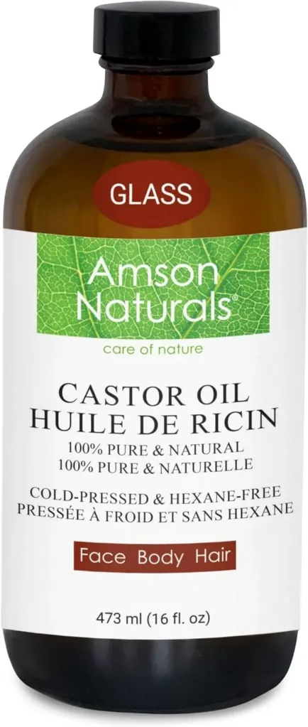 [BSC008] Huile de ricin pour cheveux 473 ml – Huile de ricin 100 % pure et naturelle pressée à froid sans hexane pour cheveux, cils, sourcils, barbe, peau, huile de support multifonction pour huiles
