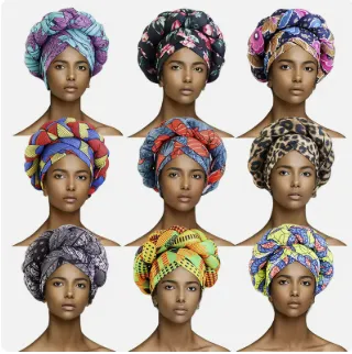 [MOD004] African Style Stretchy African Big Braid Head Wrap Headwrap Bonnet Headscarf Hat Twist Turbans (X9)