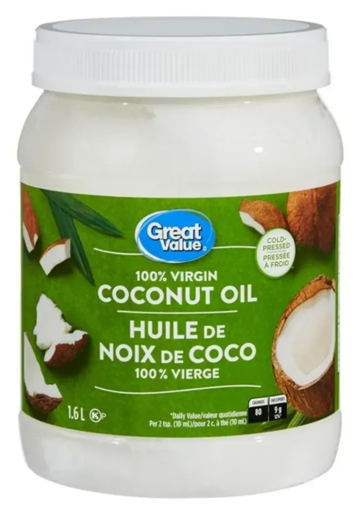 Huile de noix de coco 100 % vierge Great Value 1,6 L