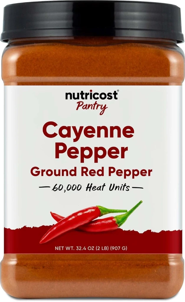Nutricost Pantry Poivre de Cayenne 60 000 unités de chaleur (2 livres) - Poudre de poivre rouge moulu, Vegan, Sans gluten, Sans OGM (PAQUET DE 6)
