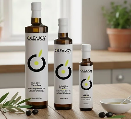 Extra virgin olive oil, Traditional, hand-picked, Cold-pressed, 100% mechanical, Tunisia's “green gold,” OleaJoy Dorica glass bottle – elegant and protective (250ML)