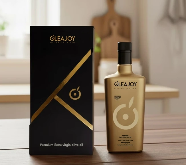 Organic extra virgin olive oil, first cold-pressed, mechanical, freshly hand-picked olives, gift bottle