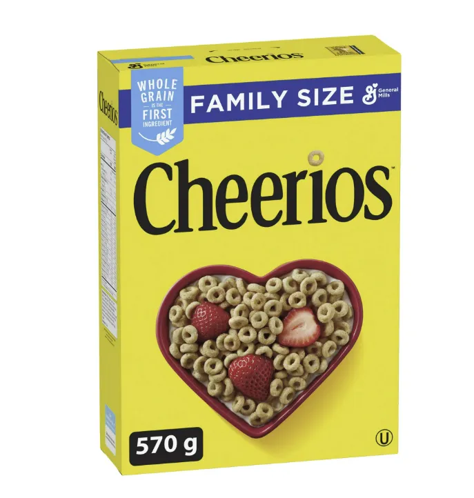 Original Cheerios Breakfast Cereal, Family Size, 570 g