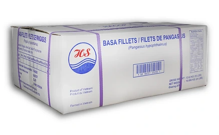 Boîte de steaks/filets de basa surgelés (paquet de 6, d'environ 5 lb chacun)