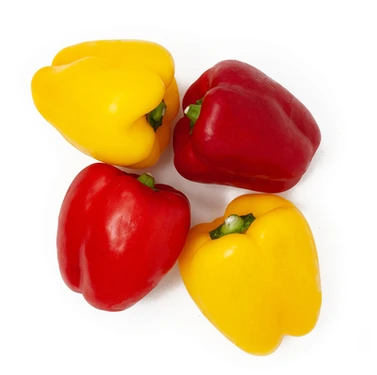 Poivrons frais de différentes couleurs, paquet de 4