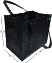 Sacs à épicerie réutilisables (noir) - Capacité de plus de 18 kg - Sacs à provisions extra larges, ultra résistants et très solides - Sac à provisions avec poignées renforcées et fond en plastique épais pour plus de solidité - GoGreen